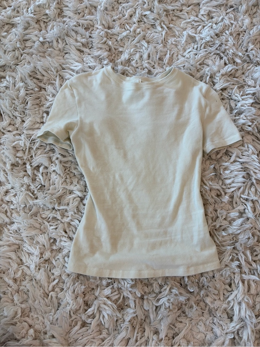 SKIMS Short Sleeve Crewneck Tee in Soft Cream